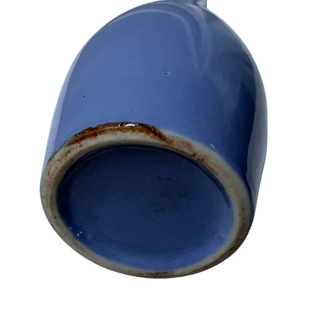 Glossy Blue Ceramic Vase – 7" Tall, Minimalist Elegance - Picture 6 of 7